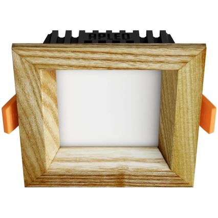 APLED - LED Vgradna svetilka SQUARE WOODLINE LED/3W/230V 4000K 9x9 cm pepel trden les