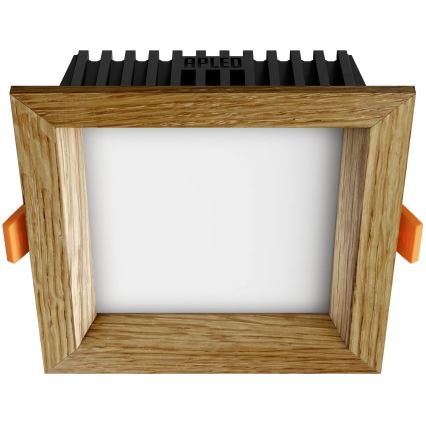 APLED - LED Vgradna svetilka SQUARE WOODLINE LED/6W/230V 3000K 12x12 cm hrast trden les