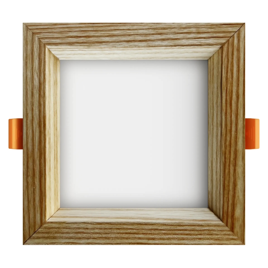 APLED - LED Vgradna svetilka SQUARE WOODLINE LED/6W/230V 4000K 12x12 cm pepel trden les