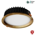 APLED - LED Vgradna svetilka RONDO WOODLINE LED/12W/230V 3000K pr. 20 cm pepel trden les