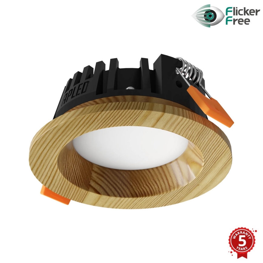 APLED - LED Vgradna svetilka RONDO WOODLINE LED/3W/230V 3000K pr. 9 cm bor trden les