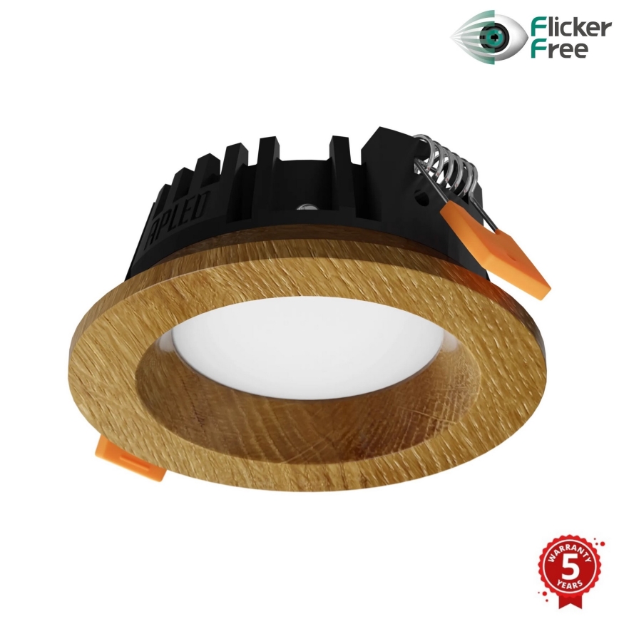 APLED - LED Vgradna svetilka RONDO WOODLINE LED/3W/230V 3000K pr. 9 cm hrast trden les