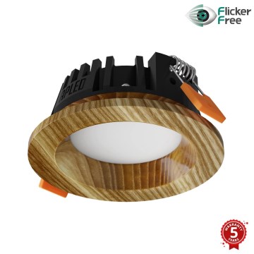 APLED - LED Vgradna svetilka RONDO WOODLINE LED/3W/230V 3000K pr. 9 cm pepel trden les