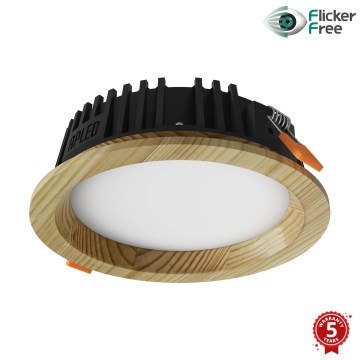 APLED - LED Vgradna svetilka RONDO WOODLINE LED/6W/230V 3000K pr. 15 cm bor trden les