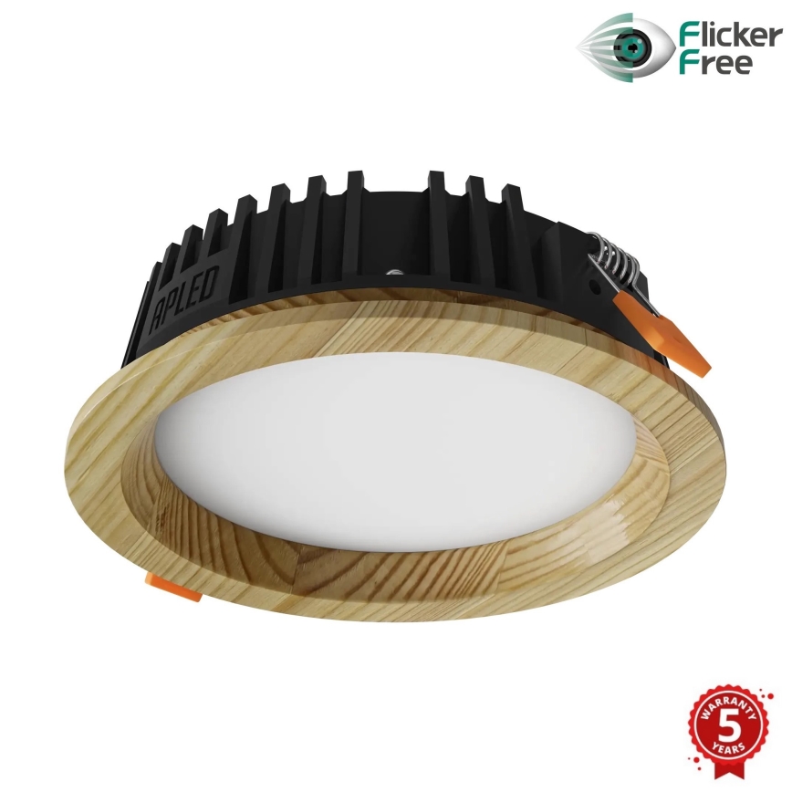 APLED - LED Vgradna svetilka RONDO WOODLINE LED/6W/230V 3000K pr. 15 cm bor trden les