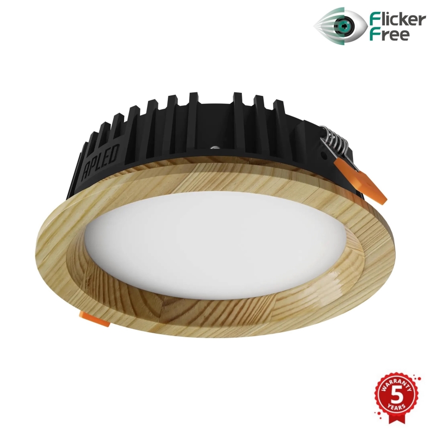 APLED - LED Vgradna svetilka RONDO WOODLINE LED/6W/230V 4000K pr. 15 cm bor trden les