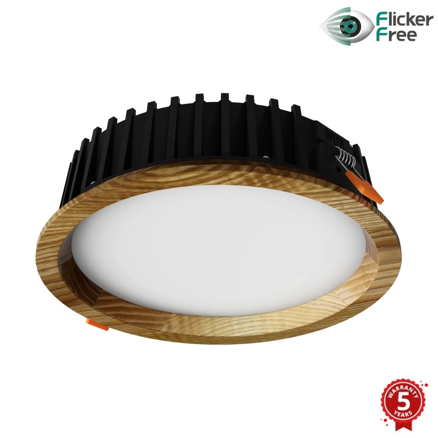 APLED - LED Vgradna svetilka RONDO WOODLINE LED/6W/230V 4000K pr. 15 cm pepel trden les