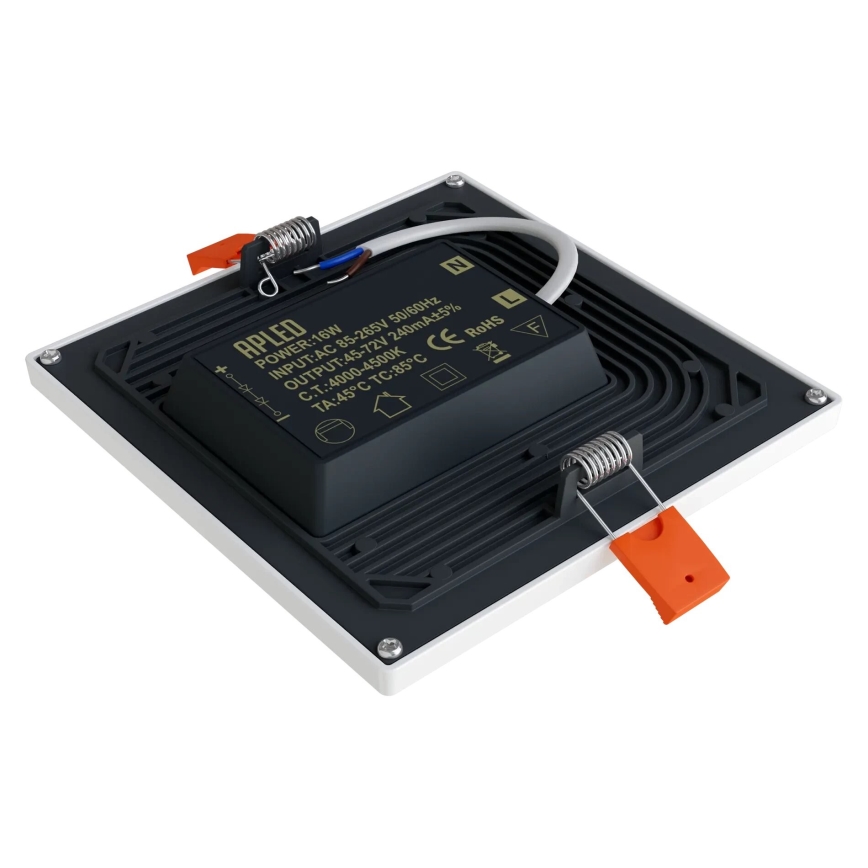 APLED - LED Vgradna svetilka SQUARE SLIM LED/16W/230V 14,5x14,5 cm bela