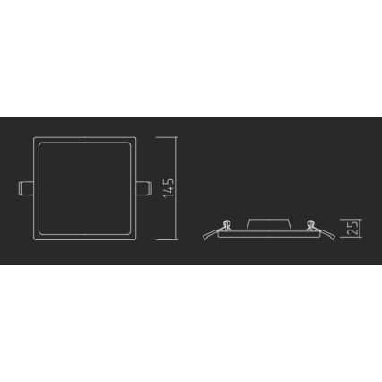 APLED - LED Vgradna svetilka SQUARE SLIM LED/16W/230V 14,5x14,5 cm bela