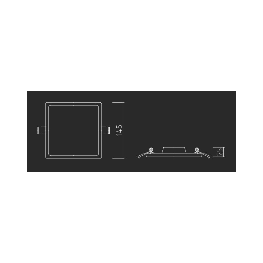 APLED - LED Vgradna svetilka SQUARE SLIM LED/16W/230V 14,5x14,5 cm bela