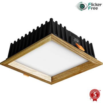 APLED - LED Vgradna svetilka SQUARE WOODLINE LED/12W/230V 4000K 17x17 cm pepel trden les