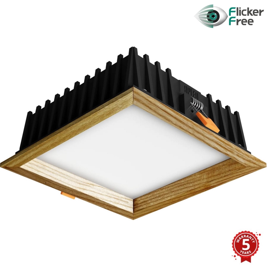 APLED - LED Vgradna svetilka SQUARE WOODLINE LED/12W/230V 4000K 17x17 cm pepel trden les