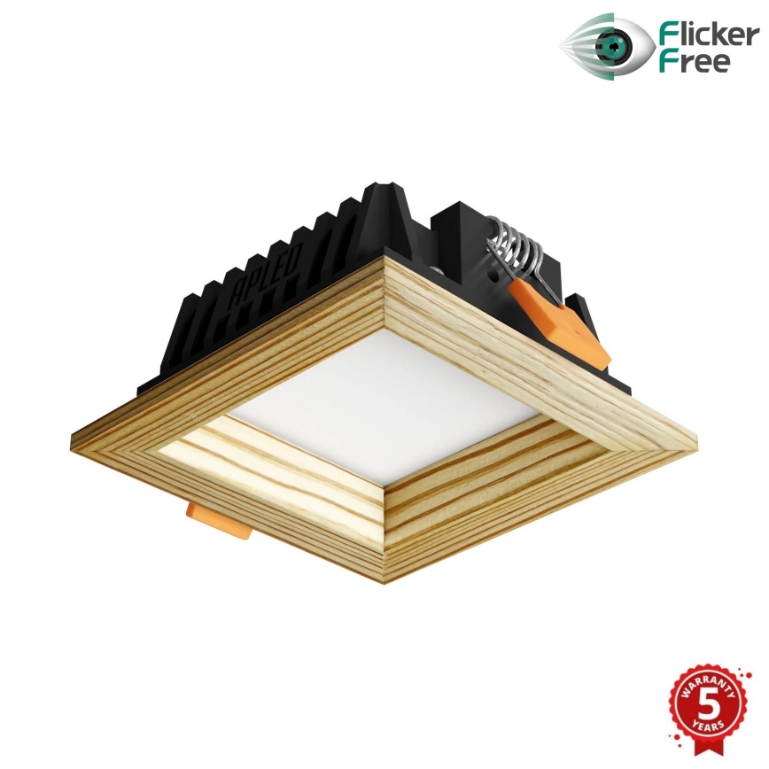 APLED - LED Vgradna svetilka SQUARE WOODLINE LED/3W/230V 3000K 9x9 cm bor trden les