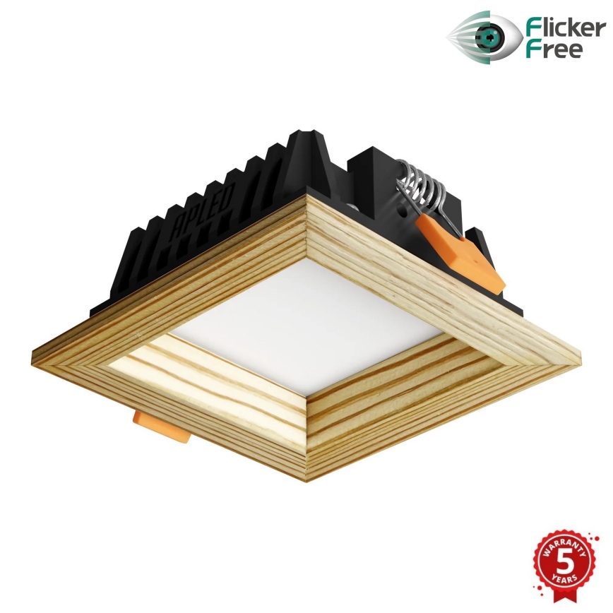 APLED - LED Vgradna svetilka SQUARE WOODLINE LED/6W/230V 3000K 12x12 cm bor trden les