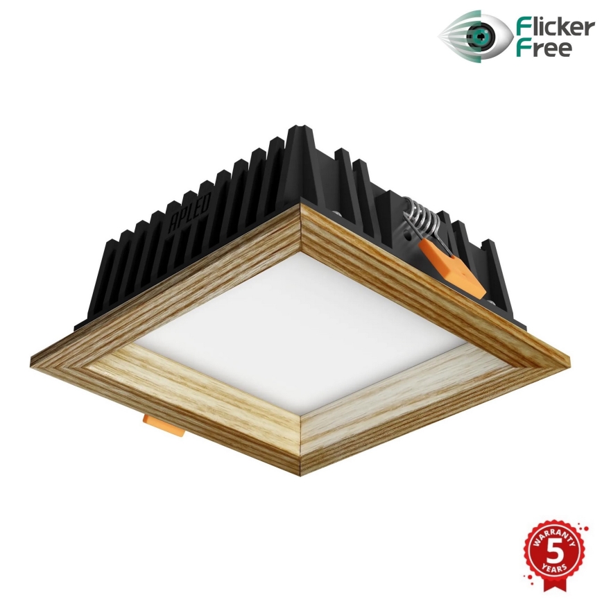 APLED - LED Vgradna svetilka SQUARE WOODLINE LED/6W/230V 3000K 12x12 cm pepel trden les