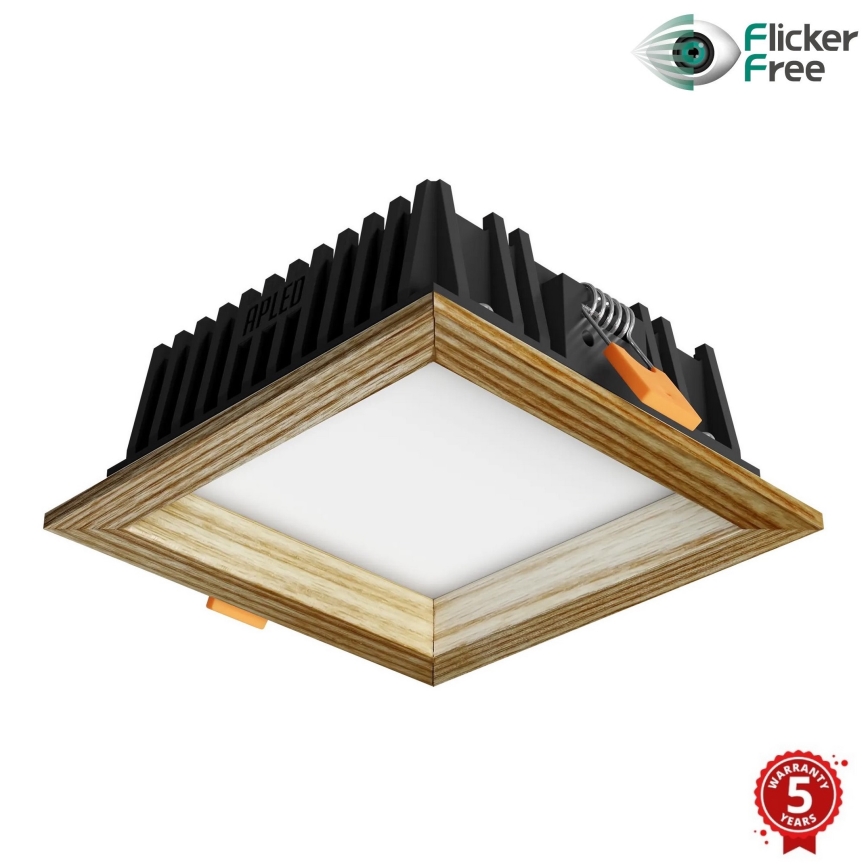 APLED - LED Vgradna svetilka SQUARE WOODLINE LED/6W/230V 4000K 12x12 cm pepel trden les