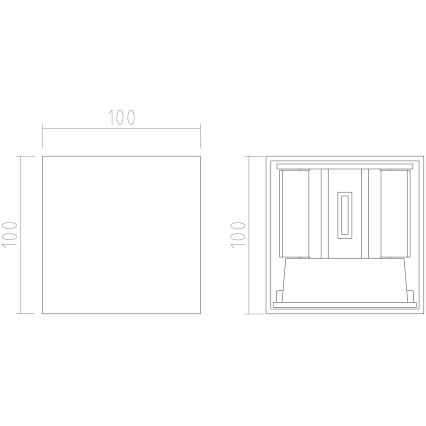 APLED - LED Zunanja stenska svetilka CUBE 2xLED/3W/230V IP65