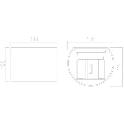 APLED - LED Zunanja stenska svetilka OVAL 2xLED/3W/230V IP65