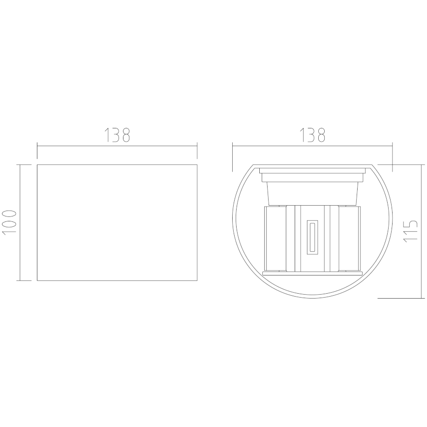 APLED - LED Zunanja stenska svetilka OVAL 2xLED/3W/230V IP65