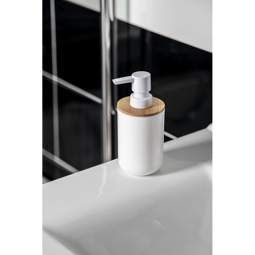 Aqualine - Dozirnik za milo SNOW 350 mm bela/bambus