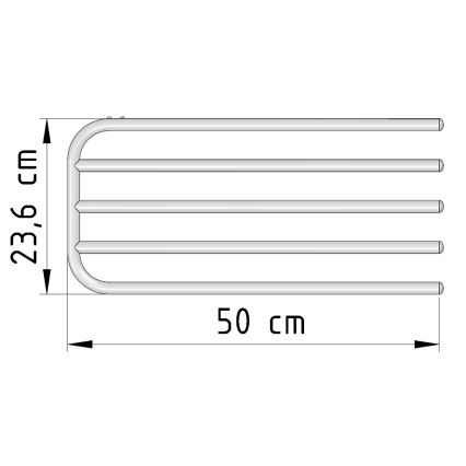 Aqualine - Držalo za brisače za grelnik 50 cm bela