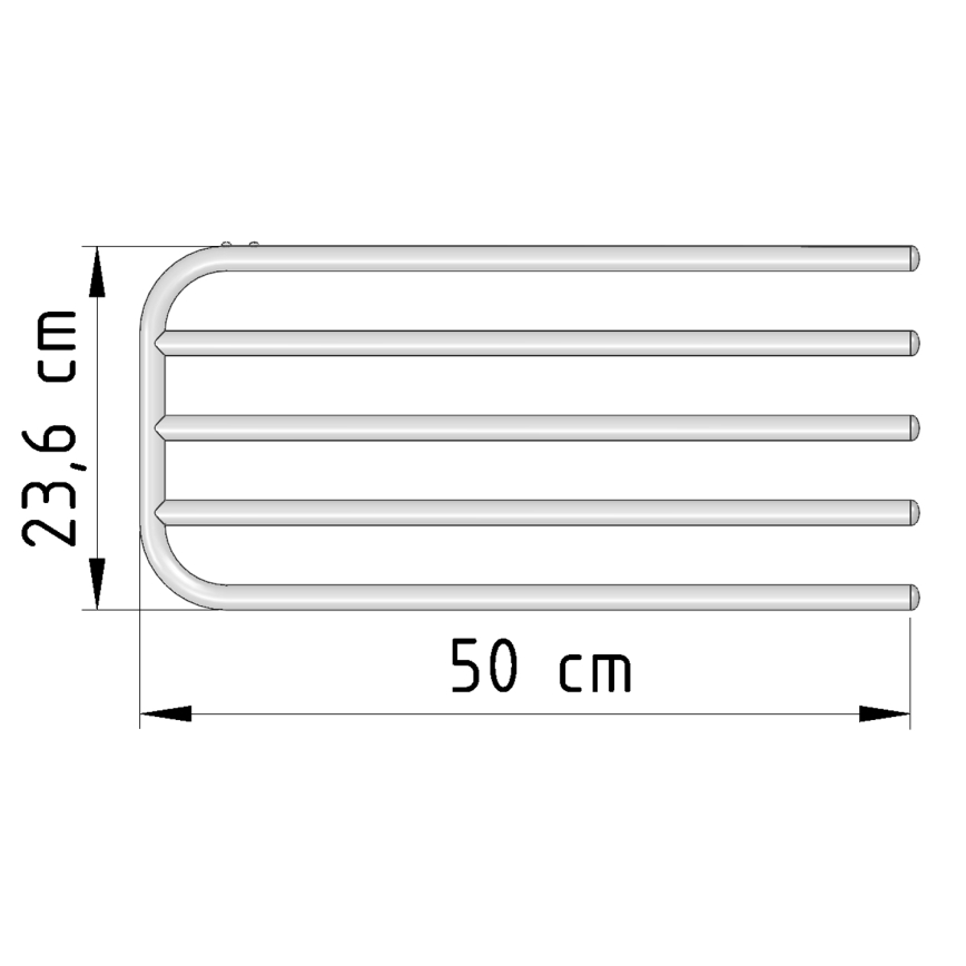 Aqualine - Držalo za brisače za grelnik 50 cm bela