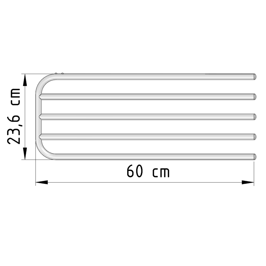 Aqualine - Držalo za brisače za grelnik 60 cm bela