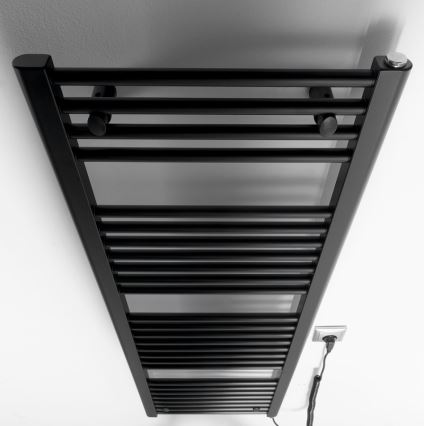 Aqualine - Električni kopalniški radiator DIRECT-E 400W 132x45 cm matna črna