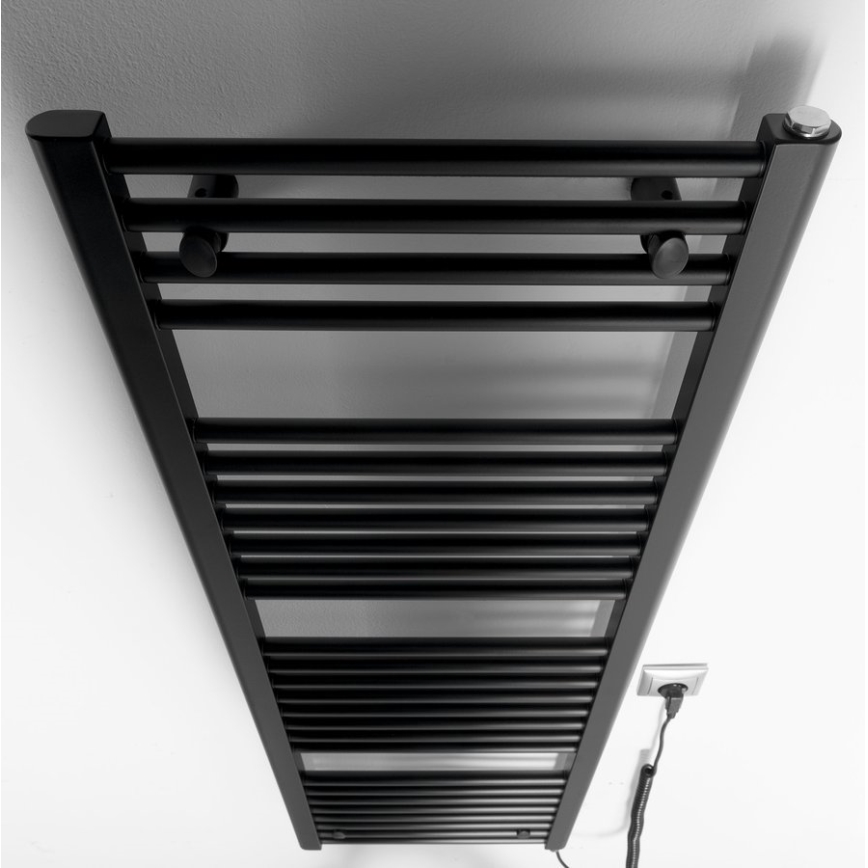 Aqualine - Električni kopalniški radiator DIRECT-E 400W 132x45 cm matna črna