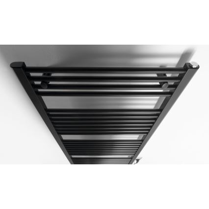 Aqualine - Električni kopalniški radiator DIRECT-E 600W 132x60 cm v matni črni barvi