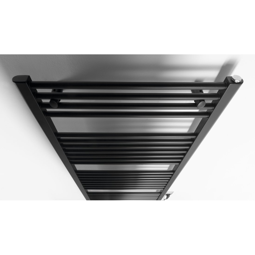 Aqualine - Električni kopalniški radiator DIRECT-E 600W 132x60 cm v matni črni barvi