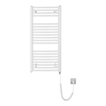 Aqualine - Električni kopalniški radiator ORBIT-E 300W 96x45 cm bel okrogel