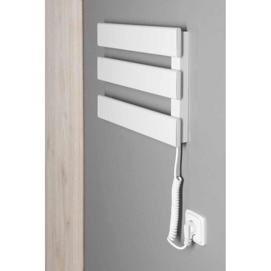Aqualine - Električni nosilec za brisače ELVIS 50W/230V 34,2 cm bela desno