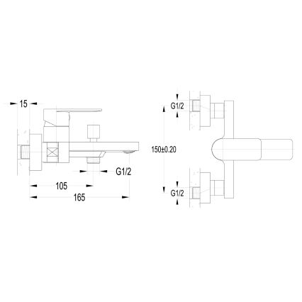 Aqualine - Kadna armatura DAPHNE sijajni krom