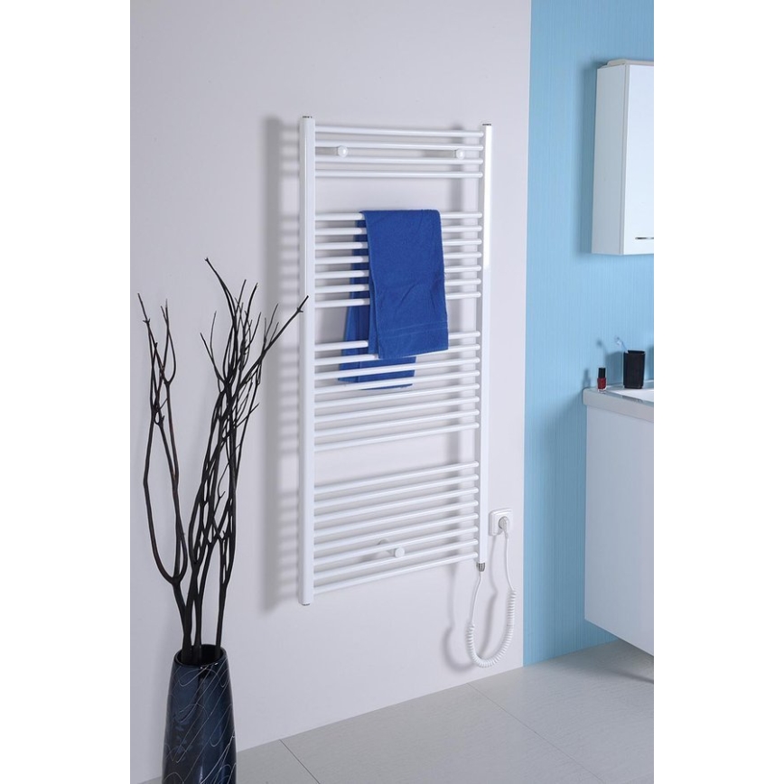 Aqualine - Kopalniški električni radiator DIRECT-E 300W/230V 96 cm bela ravna