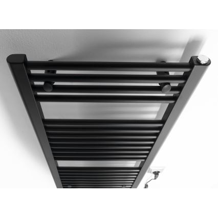 Aqualine - Kopalniški električni radiator DIRECT-E 300W/230V 96 cm mat črna ravna