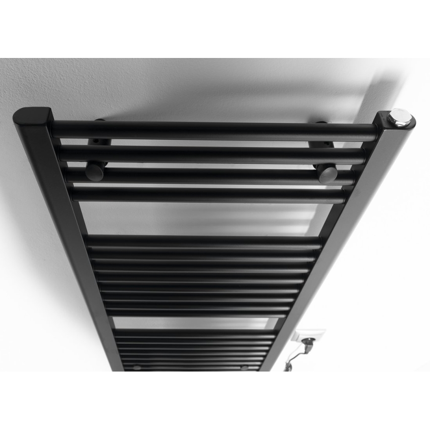 Aqualine - Kopalniški električni radiator DIRECT-E 300W/230V 96 cm mat črna ravna