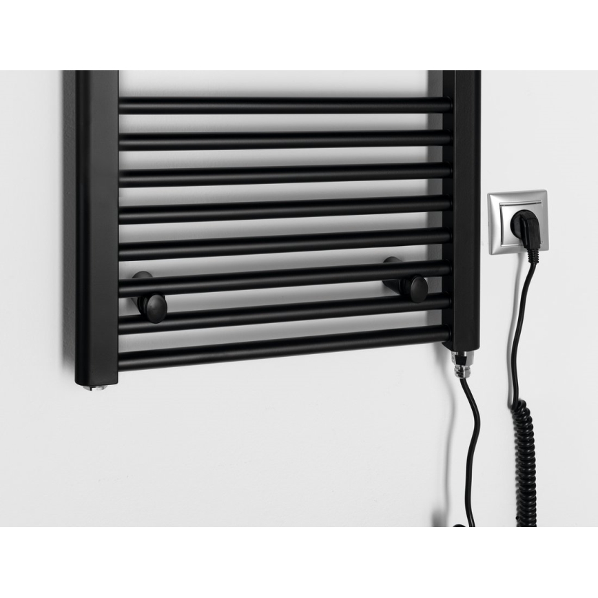 Aqualine - Kopalniški električni radiator DIRECT-E 300W/230V 96 cm mat črna ravna