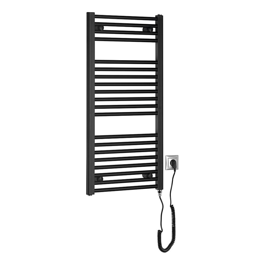 Aqualine - Kopalniški električni radiator DIRECT-E 300W/230V 96 cm mat črna ravna