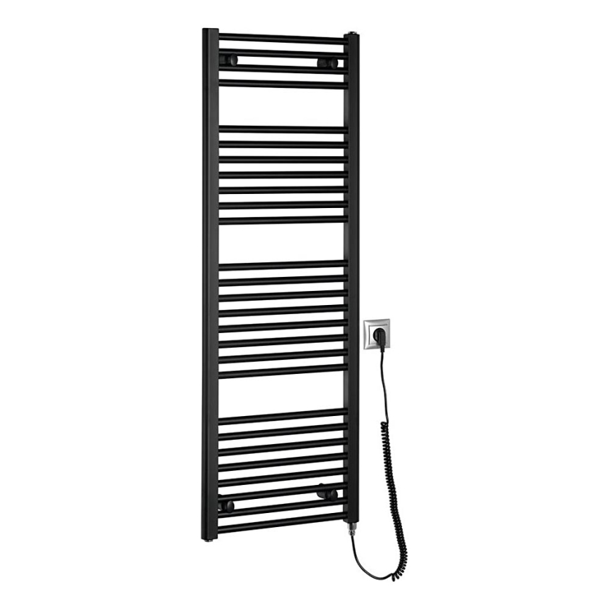 Aqualine - Kopalniški električni radiator DIRECT-E 400W/230V 132 cm mat črna ravna