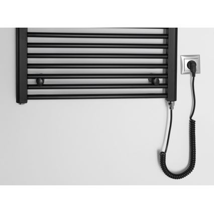 Aqualine - Kopalniški električni radiator DIRECT-E 400W/230V 96 cm mat črna ravna