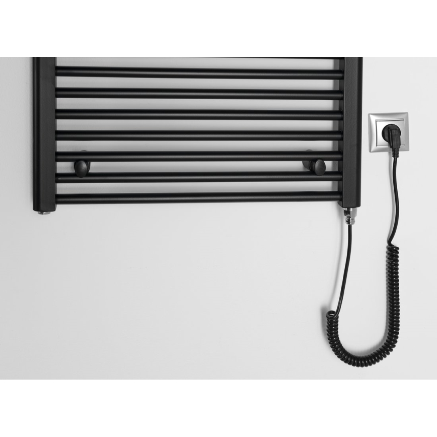 Aqualine - Kopalniški električni radiator DIRECT-E 400W/230V 96 cm mat črna ravna