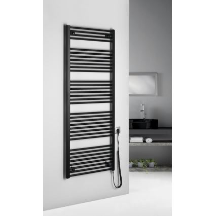 Aqualine - Kopalniški električni radiator DIRECT-E 800W/230V 168 cm mat črna ravna