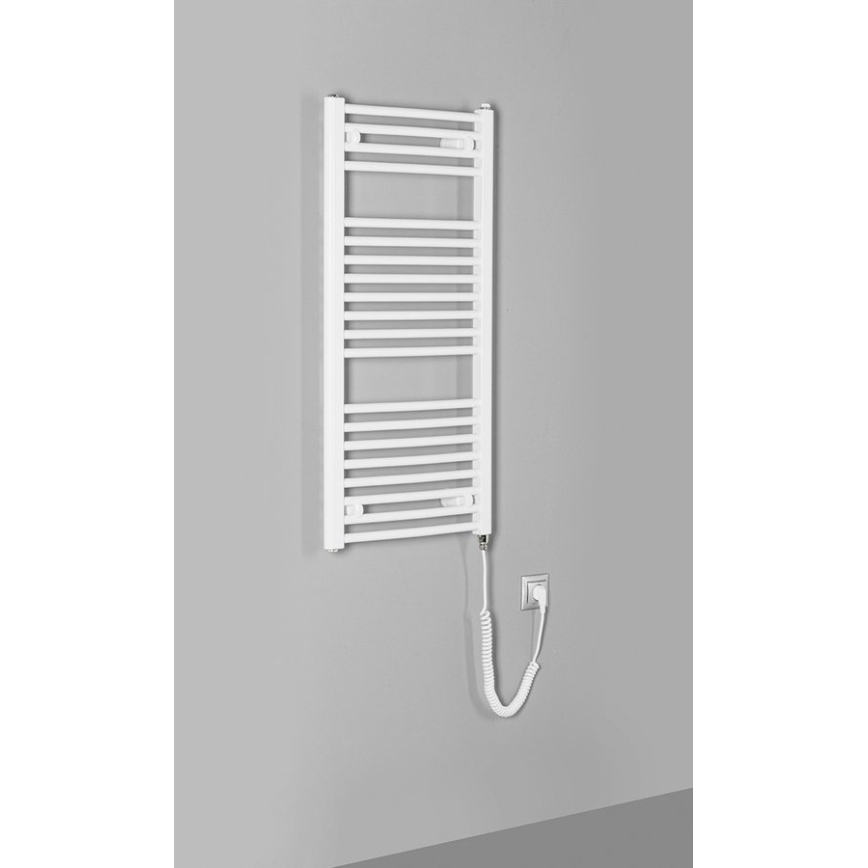Aqualine - Kopalniški električni radiator ORBIT-E 300W/230V 96 cm bela okrogla