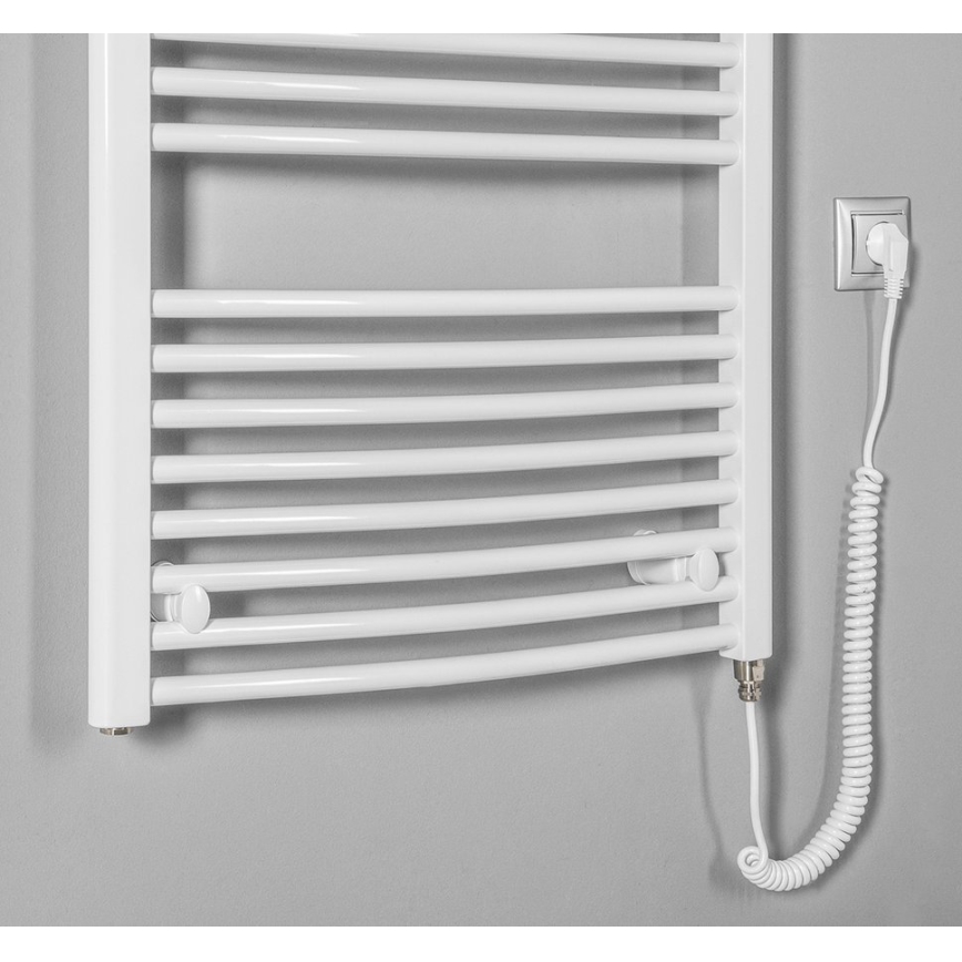 Aqualine - Kopalniški električni radiator ORBIT-E 300W/230V 96 cm bela okrogla