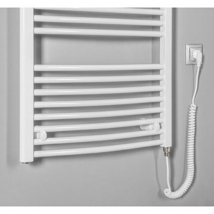 Aqualine - Kopalniški električni radiator ORBIT-E 600W 132x60 cm bel okrogel