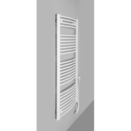Aqualine - Kopalniški električni radiator ORBIT-E 600W/230V 132 cm bela okrogla