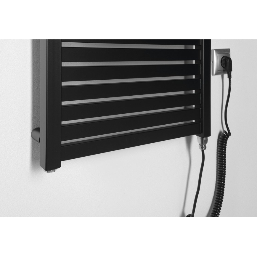 Aqualine - Kopalniški električni radiator TONDI-E, 300 W, 97 x 45 cm, mat črna