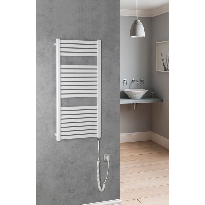 Aqualine - Kopalniški električni radiator TONDI-E 300W/230V 97 cm bela ravna