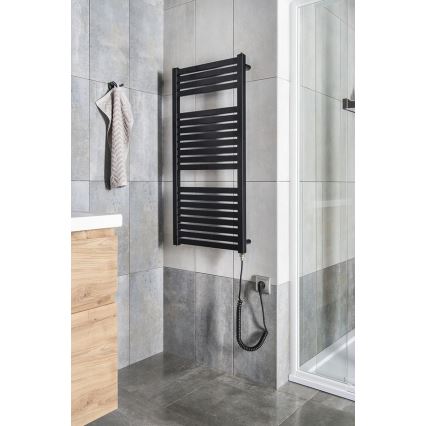 Aqualine - Kopalniški električni radiator TONDI-E 300W/230V 97 cm mat črna ravna
